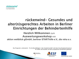 Projektpräsentation - Rueckenwind Gesundhochdrei