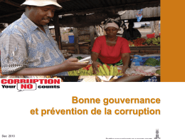 Bonne gouvernance et lutte contre la corruption