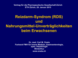 Reizdarm-Syndrom (RDS) und Nahrungsmittel