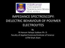 impedance spectroscopy: dielectric behaviour of