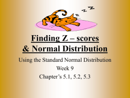 Finding Z - scores - Newfane Central School