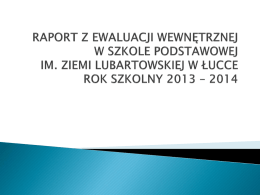 RAPORT Z EWALUACJI WEWNĘTRZNEJ W SZKOLE