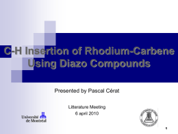 CH Insertion of Rhodium-Carbene Using Diazo
