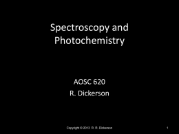Lecture 14b, Spectroscopy and Photochemistry II
