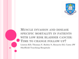 Muscle invasion and disease specific mortality in patients with low