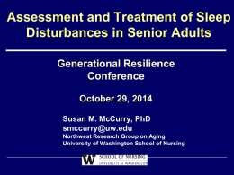 Assessment and Treatment of Sleep Disturbances in Senior Adults