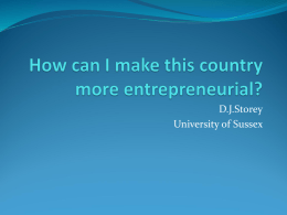 SMEs and Entrepreneurship: What can and do governments do?