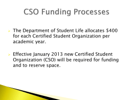Funding Procedures for CSOs
