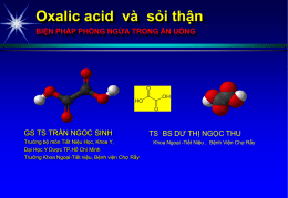 Acid Oxalic và sỏi thận (Trần Ngọc Sinh)