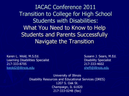 Transition to College for High School Students with Disabilities: