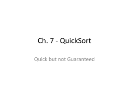 Ch. 7 - QuickSort