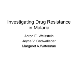 Investigating Seasonal Drug Resistance in Malaria