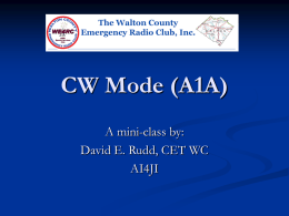 Intro to CW mode A1A