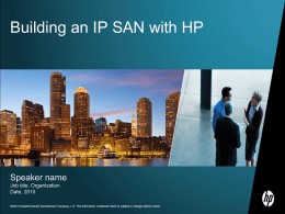 Building an IP SAN with HP - Avnet Technology Solutions