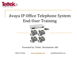Avaya IP Office Training Presentation