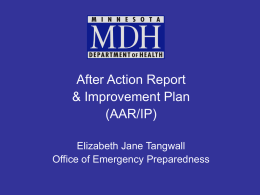 After Action Report and Improvement Plan (AAR/IP)
