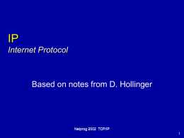 UDP/IP User Datagram Protocol / Internet Protocol
