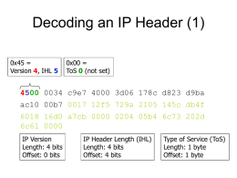 Decoding an IP Header (1) - cyber