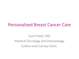 Personalized Breast Cancer Care