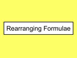Rearranging Formulae
