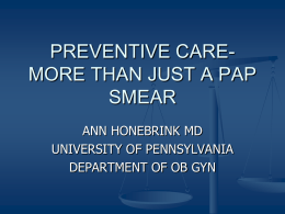 preventive care-more than just a pap smear