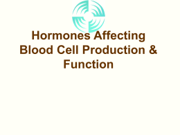 Hormones Affecting Blood Cell Production & Function