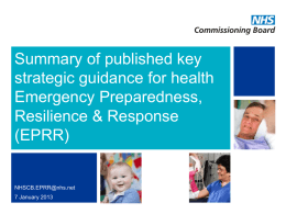 EPRR Guidance Sheet – Jan 2013