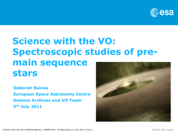 Science with the VO: Spectroscopic studies of pre