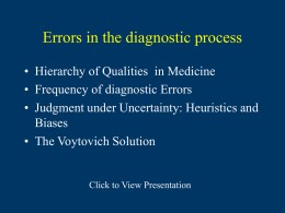 Cognitive Mechanisms of diagnostic Errors