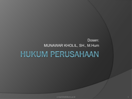 HUKUM PERUSAHAAN - MUNAWAR KHOLIL, SH, M.Hum.