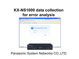 KX-NS1000 data collection for error analysis
