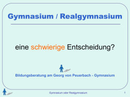 Entscheidung Gymnasium / Realgymnasium