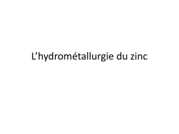 hydrometallurgie du zinc