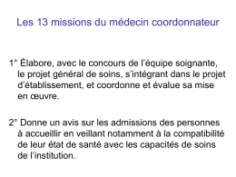 Les 13 missions du m&eacute;decin coordonnateur