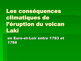 Les conséquences climatiques de l`éruption du volcan Laki