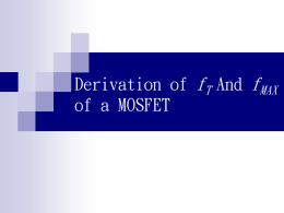 Derivation of fT And fmax In Bipolar And MOSFETs