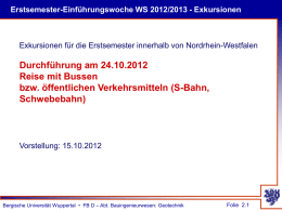 Erstsemester-Einführungswoche WS 2012/2013