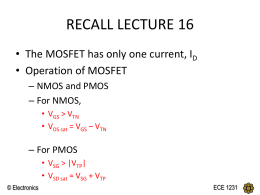 MOSFET - DC Analysis
