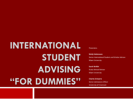 International Student Advising For Dummies