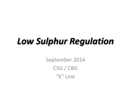 Low Sulphur Fuel Regulations