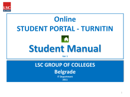 Student Portal Manual Colleges Belgrade