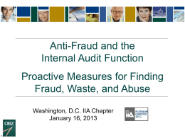 2. January 2013- Anti-Fraud and the IA Function