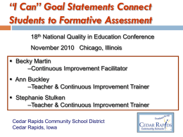 I Can - Continuous Improvement - Cedar Rapids Community School