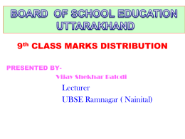 9th CLASS MARKS DISTRIBUTION