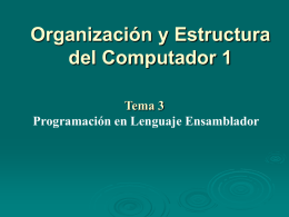 Tema 3. Programación en Lenguaje Ensamblador