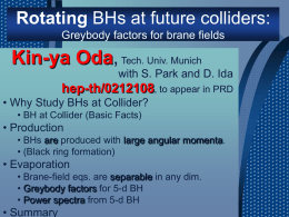 Collider signature of BH