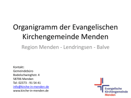 Organigramm der Kirchengemeinde - evangelischer Kirchenkreis
