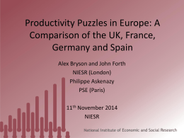 Alex Bryson Productivity Puzzle in Europe