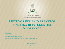 Lietuvos užsienio prekybos politika ir intelektinė nuosavybė