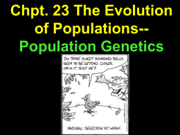 Lecture chpt. 23 Evolutn Show 3 Hardy & Wein